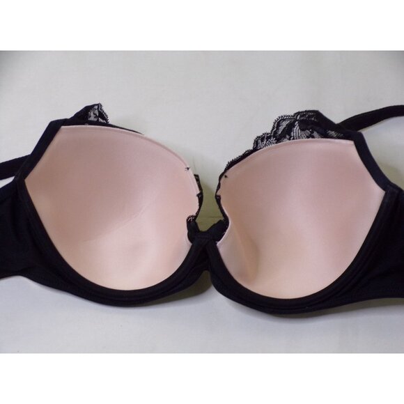 🆕CHANTELLE Orangerie Lace Plunge Underwire T-Shirt Bra 32DD Black #6762 - Picture 8 of 10